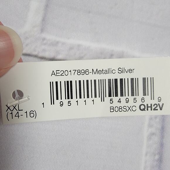 Girls Heavyweight Puffer Vest Silver Metallic Size XXL (14-16) - Picture 7 of 7